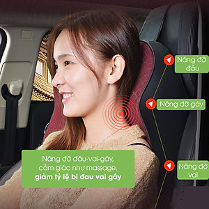 Gối tựa đầu xe ô tô cao su non, gối tựa lưng ô tô cao cấp kê cổ tựa lưng ghế ô tô, massage vai gáy phụ kiện xe hơi Tâm Luân