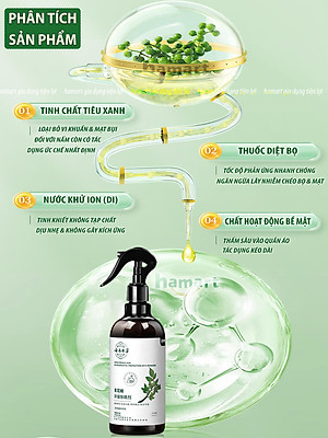 Chai 300ml Xịt Diệt Bọ Mạt Bụi Tiêu Xanh Chăn Ga Giường Tủ Quần Áo Hamart Hết Ngứa Ngủ Ngon