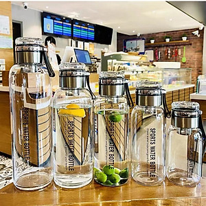 Bình Nước Thủy Tinh Dung Tích 750,1000,1200,1500ml Tiện Lợi, Có Lọc Bã Trà, Tặng Kèm Túi Vải Cách Nhiệt