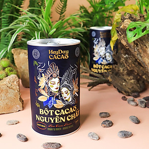 Bột Cacao Nguyên Chất 100% - Dòng Natural Không Kiềm Hóa - Lon 200g -  Bộ sản phẩm cacao "Thật" Heydaycacao