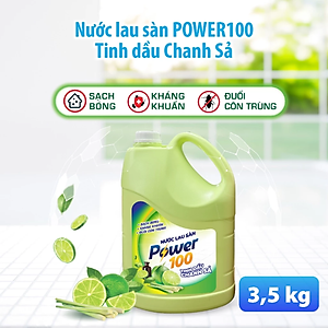 Chai Nước Lau Sàn POWER100 Tinh Dầu Chanh Sả 3.5KG