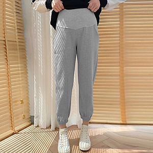 Quần Bầu Nỉ Azuno AZ32 Dáng Bo Gấu Có Đáp và Chun Chỉnh Bụng Mặc Thu Đông