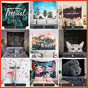 Tranh vải treo tường trang trí phòng ngủ, thảm treo tường decor hàng đẹp - Kích thước 100x70cm