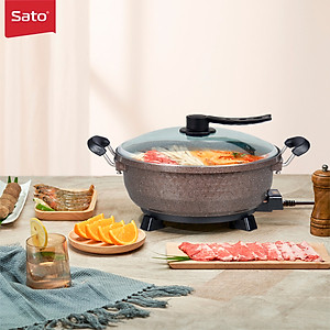 Nồi Lẩu Điện Đa Năng SATO 50NL52 Kèm Giá Hấp (5 lít) - Chính Hãng