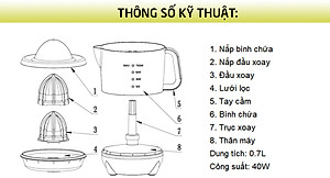 Máy Vắt Cam Lock&Lock EJJ231 (40W) - Hàng chính hãng