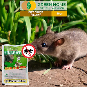 Thuốc Diệt Chuột Greenhome, Killrat, Bao 40gr, Thế Hệ Mới, Hiệu Quả, Diệt Cả Đàn, Giúp Nhà Sạch Sẽ, Bảo Vệ Vườn