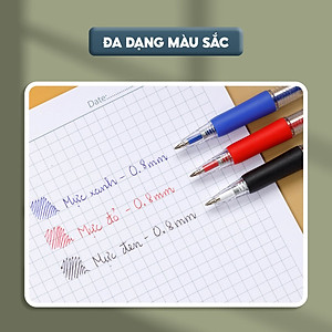 Combo 5/10/20 Bút bi Thiên Long TL-025  ngòi 0.8mm mực xanh đỏ đen có tấm đệm mềm giúp cầm êm tay và giảm trơn khi viết