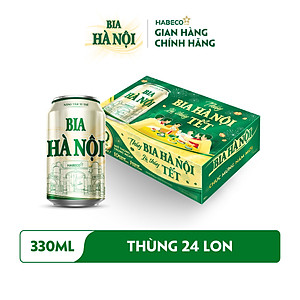 Bia Hà Nội Nhãn Xanh phiên bản Tết 2026 - Thùng 24 Lon 330ml