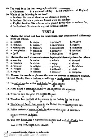Sách Bài Tập Trắc Nghiệm Tiếng Anh 9 (Không Đáp Án)