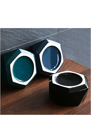 Gạt Tàn Thuốc Lá Bằng Gốm Sứ Hình Lục Giác Phong Cách Châu Âu Sang Trọng