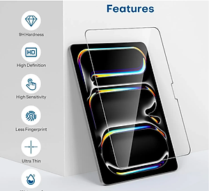 Miếng dán màn hình kính cường lực cho iPad Air 11 13 inch M4 2024/ iPad Air 6 M2 11 inch 2024 hiệu Gucase (mỏng 0.2 mm, vát cạnh 2.5D, chống trầy, chống va đập - hàng nhập khẩu