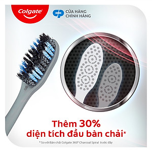 Bộ đôi bàn chải 360 Charcoal xoắn kép