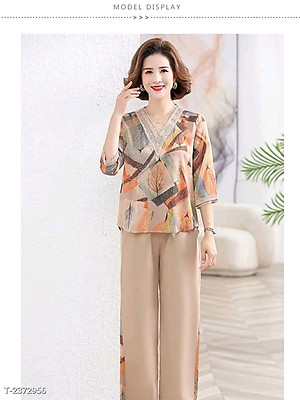 Đồ bộ trung niên cho bà cho mẹ, chất liệu Lụa Hàn mát, thấm hút mồ hôi, đồ bộ nữ kiểu set đi chơi , bộ đồ trung niên, Nesa Shop