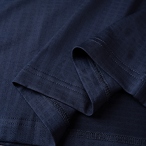 Áo phông cộc tay ô chấm màu navy ALGAPC074