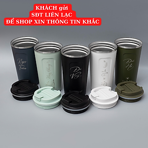 Cốc giữ nhiệt 510ml KHẮC TÊN ly coffee inox 304, bình giữ nhiệt 12h tặng Sticker trang trí
