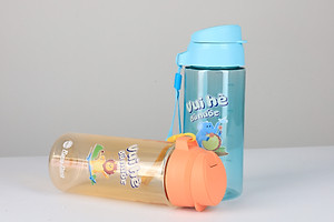 Bình nước cầm tay họa tiết thú cưng kèm dây đeo bình điều chỉnh độ dài, dung tích 500ml, in họa tiết thú cưng bắt mắt