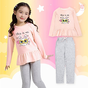 Bộ bé gái BIGFOX - MISS MEOW thu đông  size đại, bộ dài tay cho bé phong cách Hàn Quốc in thỏ đeo kính THIS IS ME 11 - 38 kg