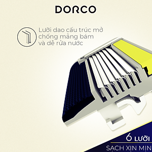 DORCO PACE 6 - Dao Cạo Hàn Quốc 6 Lưỡi - Hộp Gồm 4 Đầu Cạo