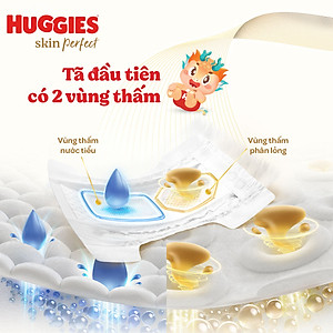 Tã quần Huggies Skin Perfect phiên bản Rồng giới hạn Super Jumbo XL52+6 miếng với 2 vùng thấm giảm kích ứng da
