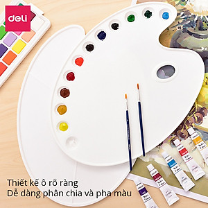 Khay pha màu 3 / 12 ngăn Deli - Có lỗ xỏ tay - 1 khay- 3 ngăn / 12 ngăn - 68301 / 68300