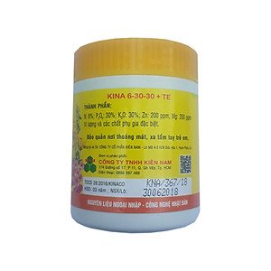 Phân bón chuyên dùng hoa lan, cây cảnh KINA 6-30-30+TE kích thích ra hoa