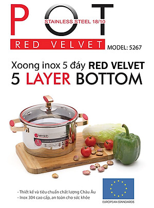 Nồi Inox 304 Red Velvet Elmich 2355267 (22cm)