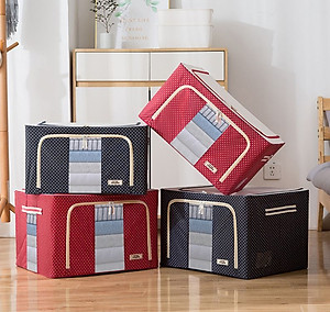 Bộ 2 Túi Đựng Chăn Màn Có Chọn Màu – Combo 2 Túi Vải Quần Áo Khung Sắt Gấp Gọn Cao Cấp Amalife