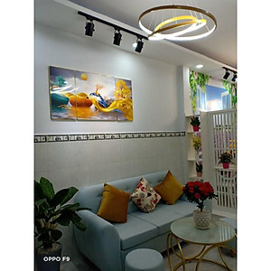 Bộ ba tranh tráng gương hươu vàng cao cấp