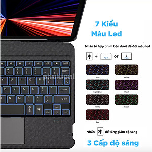 Bao Da Bàn Phím cho iPad Air 11inch M3 , Air 6 11inch M2 , Air 5 , Air 4 Bluetooth Có Đèn Led Phím, Trackpad Mượt, Có Thể Tháo Rời Bàn Phím WIWU Mag Touch - Hàng chính hãng
