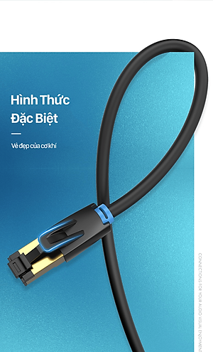 Cáp mạng Lan Cat8 tốc độ siêu cao 40Gbps SSTP dài 0.5 - 5m 10m 15m Vention - Hàng chính hãng