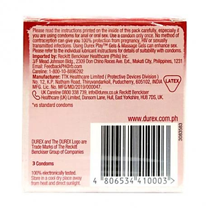 Bao cao su Durex Sensual Strawberry hộp 3 bao