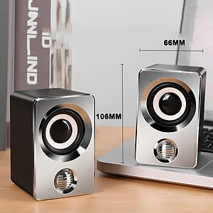 Loa vi tính để bàn SUPER BASS cực đã dòng loa cao cấp cho laptop, pc, điện thoại MÀU ĐEN 106x66mm - Hàng Chính Hãng 