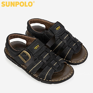 Sandal Nam Da Bò SUNPOLO SDA002 Trẻ trung, năng động (Đen, Nâu)