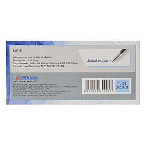 Hộp 20 Bút Bi 0.8 mm Thiên Long TL-08 - Mực Xanh