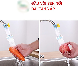 Vòi tăng áp suất  xoay 360 độ cho bồn rửa chén có than hoạt tính , đầu vòi nối rửa bát , giúp rửa  thực phẩm ,tiện lợi dễ dàng hơn