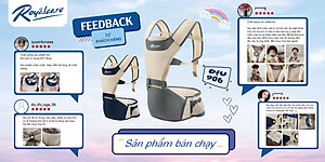 Địu ngồi trẻ em 4 tư thế lưới siêu thoáng Air mesh siêu thoáng Royalcare - 906 - cho bé 3 tháng tới 36 tháng - tặng khăn yếm cho bé