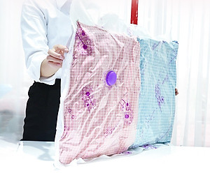 [LOẠI XỊN - CÓ TẶNG BƠM TAY] Bộ 8 Túi Hút Chân Không Đựng Quần Áo, Chăn Màn CỠ ĐẠI Cao Cấp - Hàng chính hãng