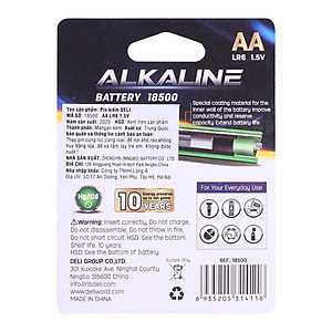 Pin kiềm Akaline AA Deli - Vỉ 2 viên/ 4 viên - 18500 / 18501