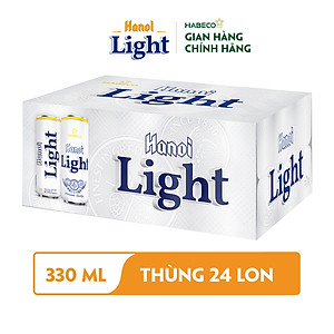 Combo 2 Thùng Bia Hanoi Light - Thùng 24 lon 330ml