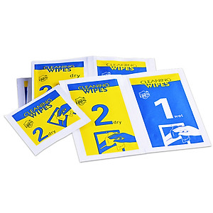 Combo 100 Bộ Giấy lau vệ sinh màn hình điện thoại, giấy lau bụi dán kính cường lực, 1 bộ 2 miếng khô và ướt - Hàng Chính Hãng