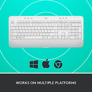 Bàn Phím Không Dây Logitech Signature K650 - Nhỏ gọn, gác tay tích hợp, tương thích Mac , Bluetooth & USB Bolt - Hàng chính hãng