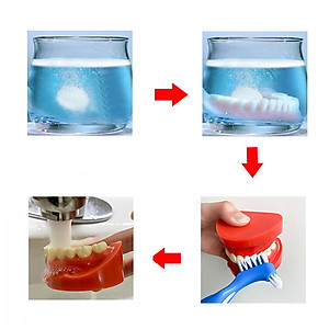 Hộp 120 viên vệ sinh khay niềng răng trong suốt, răng giả Nhật Bản