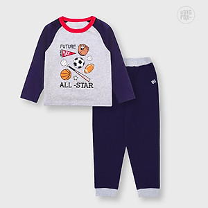 Bộ bé trai BIGFOX - MISS MEOW thu đông, bộ dài tay cho bé phong cách Âu Mỹ hình in quả bóng10 - 26 kg