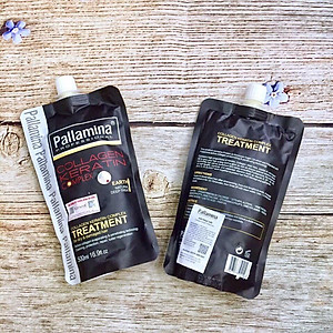 [+Tặng mũ trùm] Kem hấp ủ tóc Pallamina Collagen Keratin Complex Treatment siêu mượt  500ml