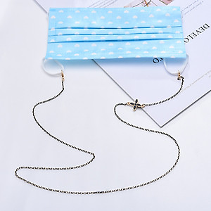 Dây đeo gọng kính thời trang phong cách Hàn Quốc cỏ 4 lá đen