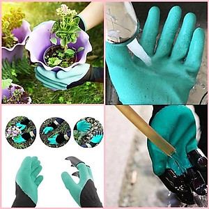 Bao tay làm vườn Găng tay chuyên dụng làm vườn có móng vuốt, chống thấm nước , Cao su Latex co giãn đàn hồi tốt siêu bền