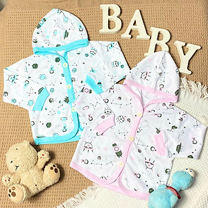 (5-13kg) ÁO KHOÁC NÓN CÀI NÚT CHO BÉ - HOẠ TIẾT GIAO NGẪU NHIÊN - MIATOP