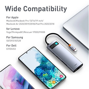 (Hàng chính hãng) Hub chuyển đổi đa năng Baseus Type-C - HDMI, USB, RJ45, SD, TF,... dành cho Macbook, Notebook, Laptop,... 
