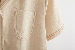 Áo sơ mi Haint Boutique áo sơ mi nữ thiết kế tay ngắn cổ lật HB21