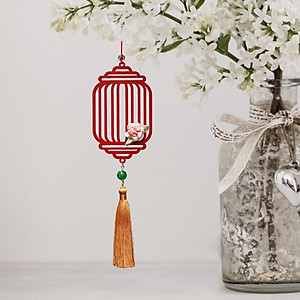 Combo 6D - Bộ 6 dây treo trang trí Tết Khai Lộc Hoàng Kim màu đỏ, trang trí mai, đào